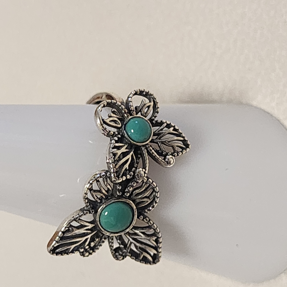 Elegant Silver and Green Butterfly Earrings